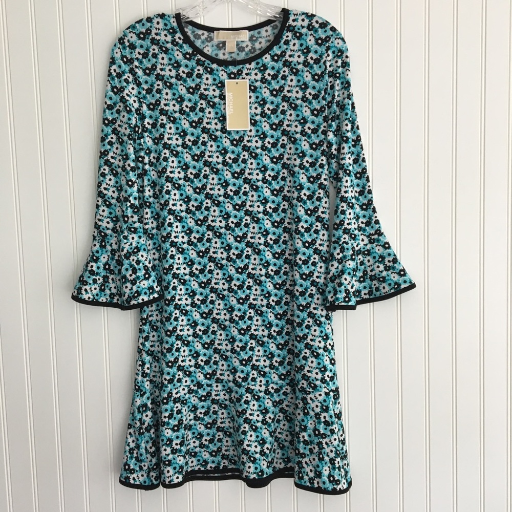 MICHAEL Michael Kors tile blue/black dress PS **HOST PICK 🎉🎉**